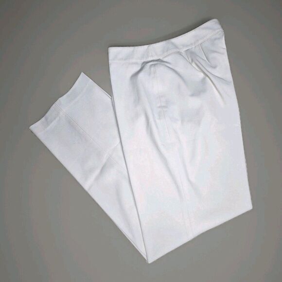 Talbots Black Label Winter White Lined Straight Leg Stretch Dressy Trouser Pants - Picture 3 of 13